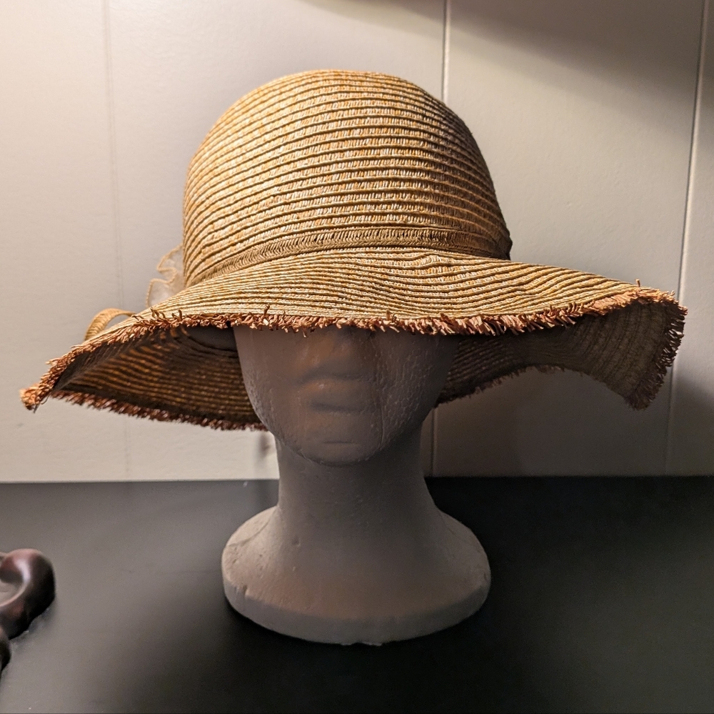 Cato Tan Straw Floppy Sun Hat